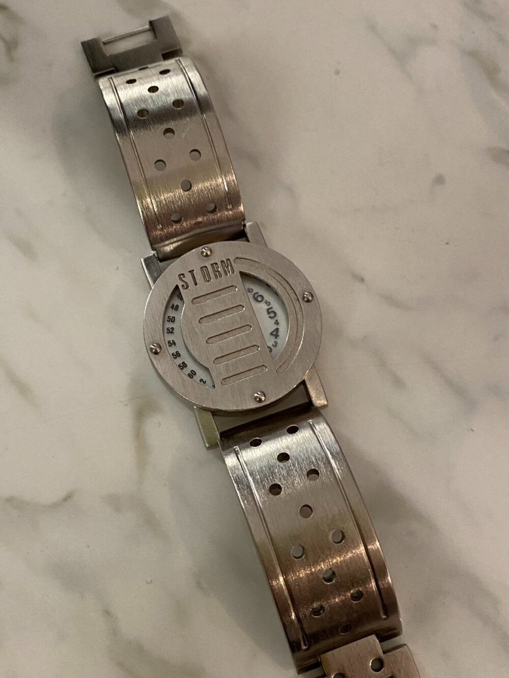 vintage 90s y2k storm disc dial zinc watch preowned